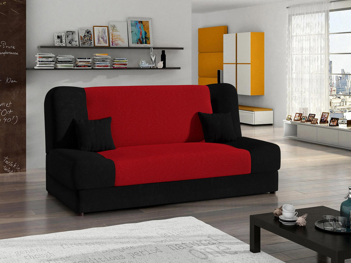 SCHLAFSOFA Jonas Style - Rot, Holz/Textil (195/86/87cm)