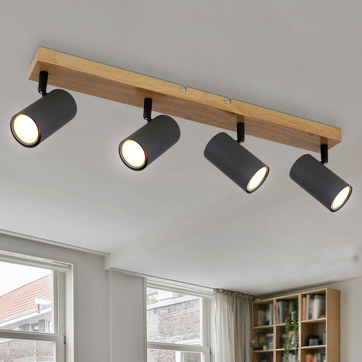 DECKENLEUCHTE ROBBY Metall Braun - Braun, Metall (56/6/12cm) - Globo Lighting