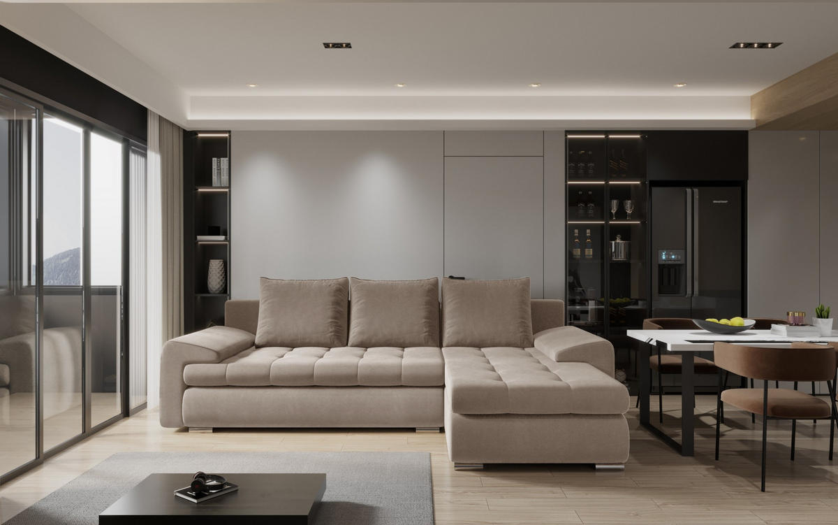 ECKSOFA TOMI Castel Beige Rechts - Beige, Holz (237/150cm) - Kaiser Möbel
