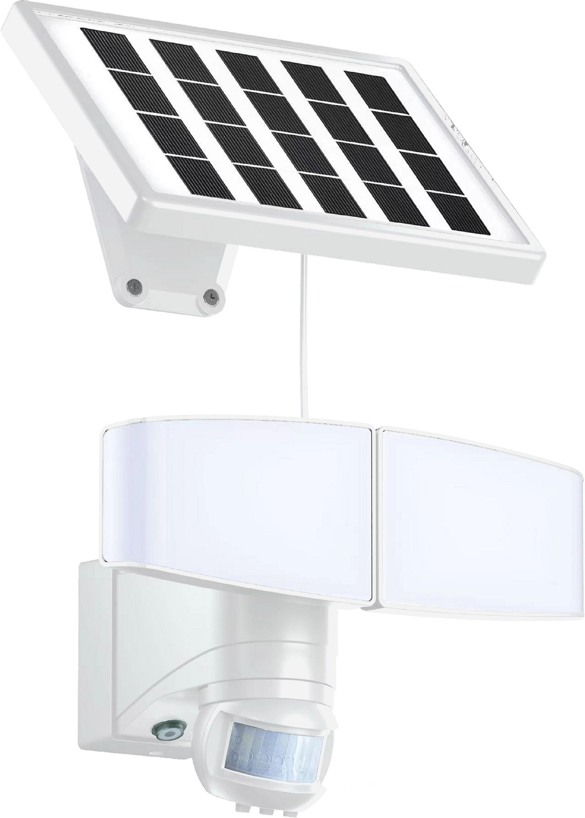 LED-SOLAR-STRAHLER - mit Bewegungsmelder und schwenkbaren Köpfen für Innen und Außen, 2er-Set - Weiß, Kunststoff (15.5/24/18.2cm) - Northpoint