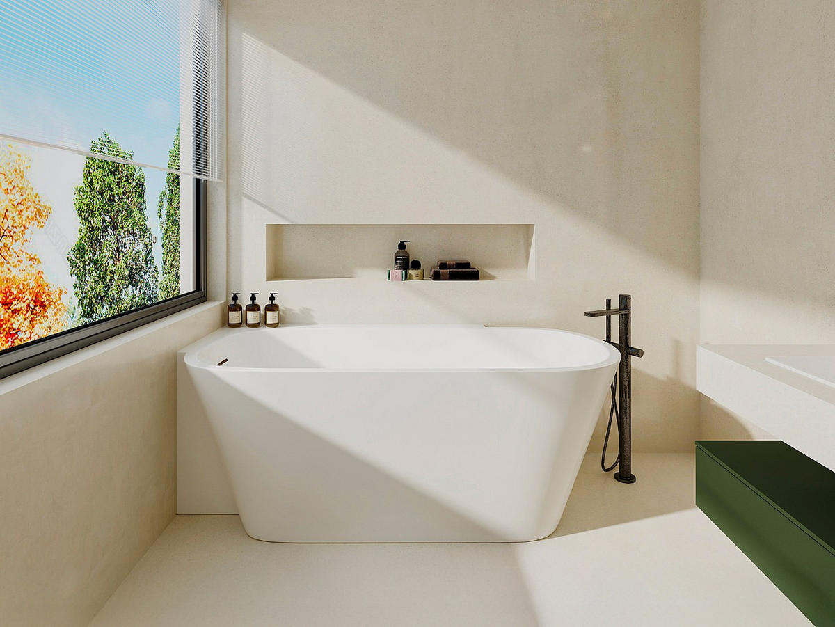 BADEWANNE (Standard) - 1 Person - Acryl - Weiß - - Weiß, Kunststoff (160/58/78cm) - Vente-Unique