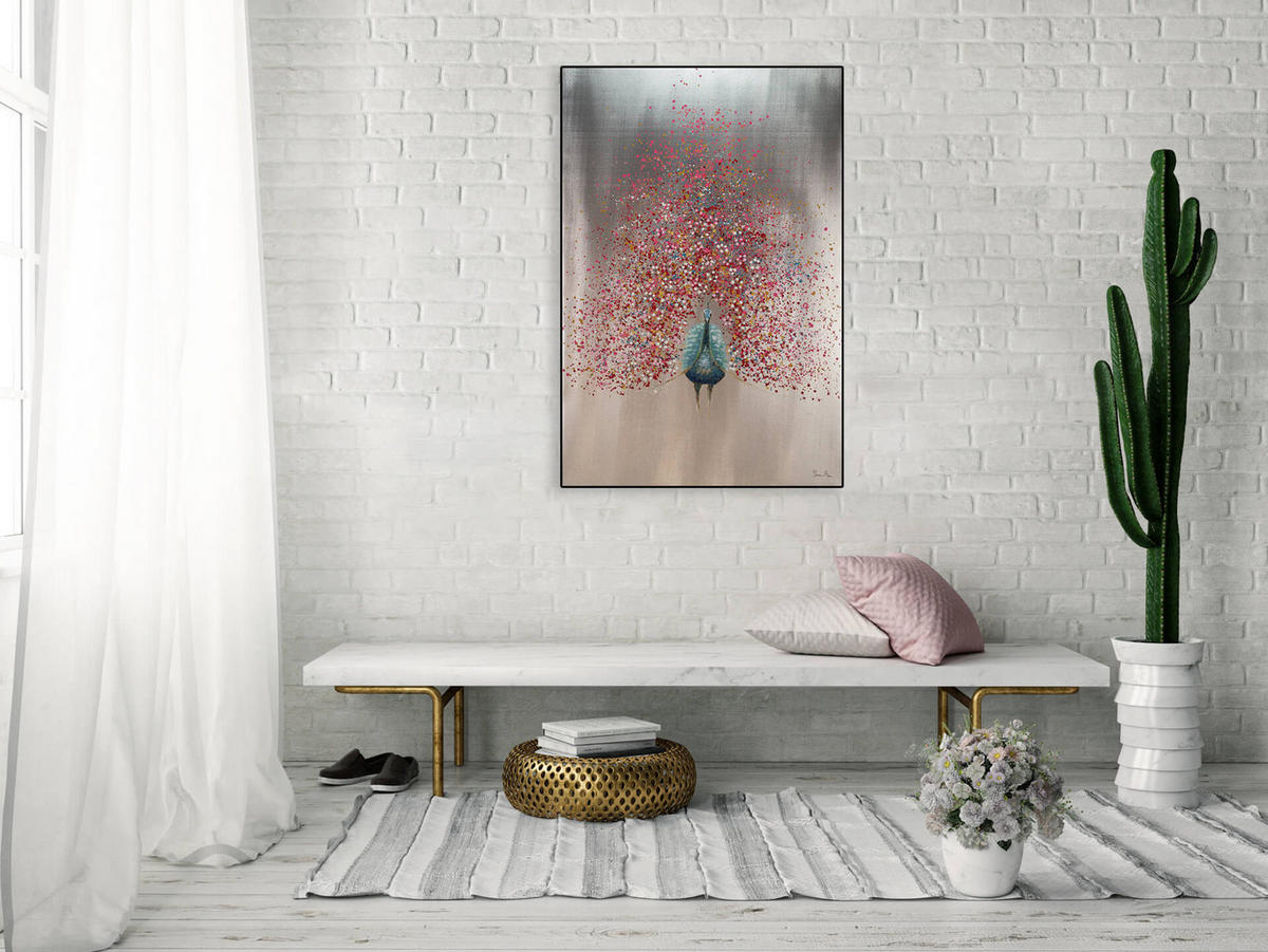 ACRYLBILD HANDGEMALT 80/120 cm - Pink, Holz/Textil (80/120cm) - KUNSTLOFT