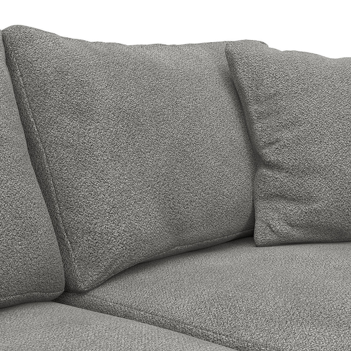 ECKSOFA mit Ottomane - Schwarz/Grau, Kunststoff/Textil (267/254cm) - home24
