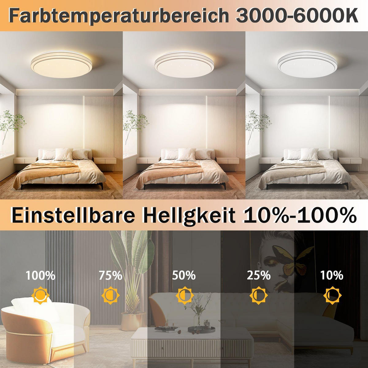 LED-DECKENLEUCHTE Zwillingsring 27/27/6 cm - Silberfarben, Kunststoff (27/27/6cm) - Nettlife