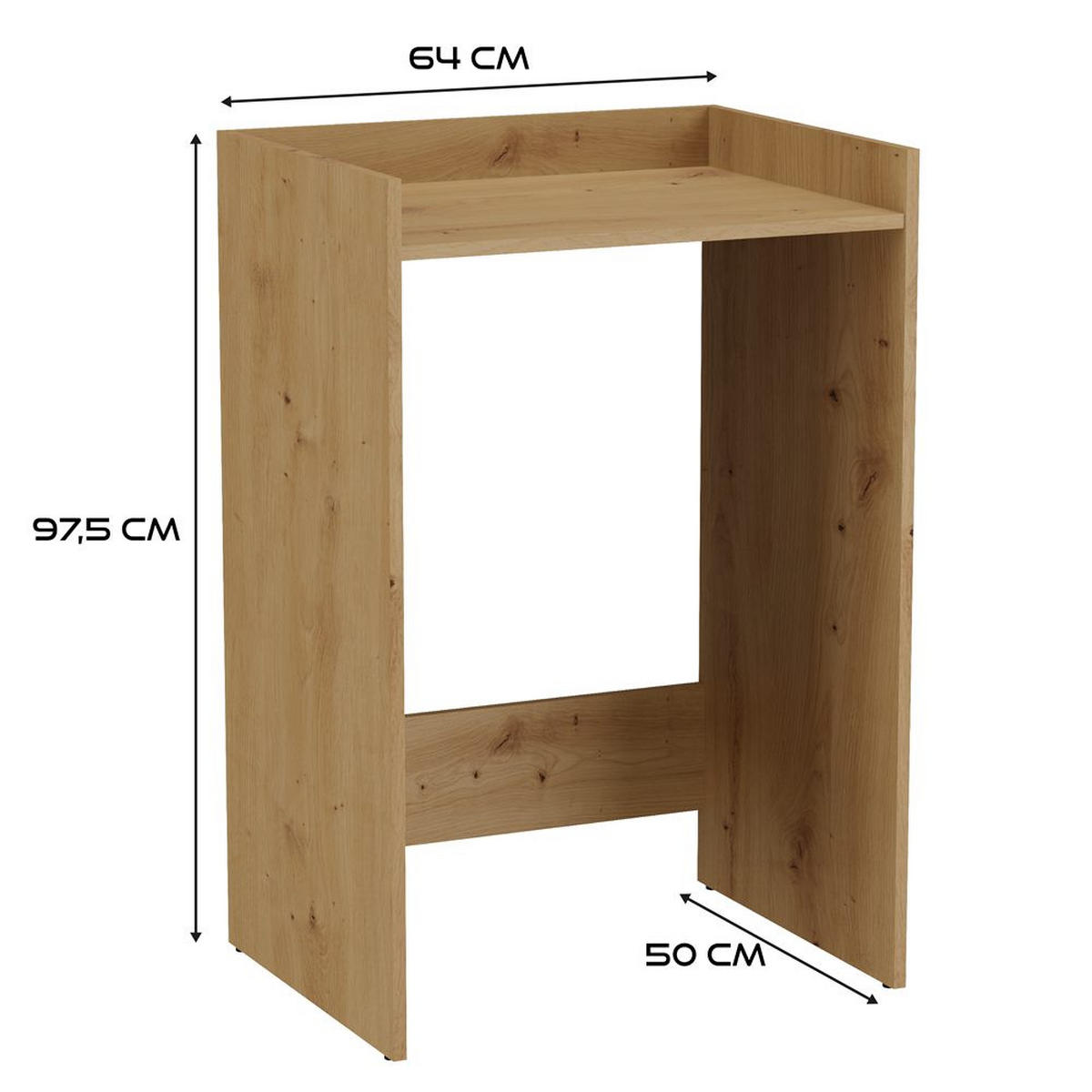 BADEZIMMERSCHRANK POLA NP für Waschmaschine - Eiche Artisan, Holzwerkstoff (64/97.5/50cm) - CDF