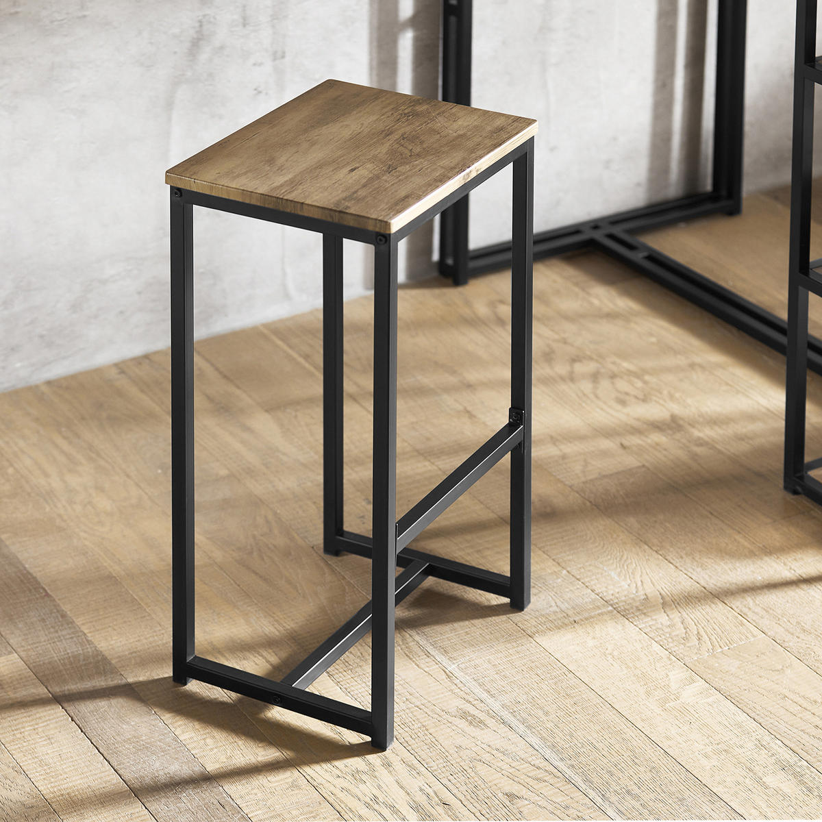 BARTISCH + 2 x BARSTÜHLE - Braun, Holzwerkstoff/Metall (110/97/61cm) - SoBuy