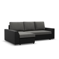 ECKSOFA MIT SCHLAFFUNKTION LUGO BONELL Grau/Schwarz - Schwarz/Grau, Textil (140/243cm) - Mebligo