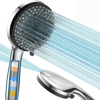 HANDBRAUSE mit 10 Strahlarten und Filter - Silberfarben, Metall (13/12.7/27cm)