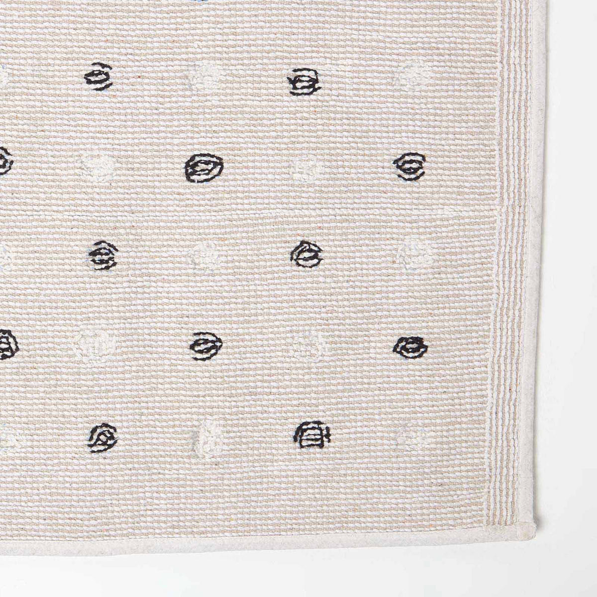 BADEMATTE Punkte 50/80 cm, Baumwolle - Weiß, Textil (50/80cm) - Homescapes