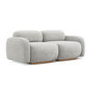 3-SITZER SOFA Bouclé Stoff Grau - Silberfarben/Braun, Holz/Textil (190/73/95cm) - Makamii