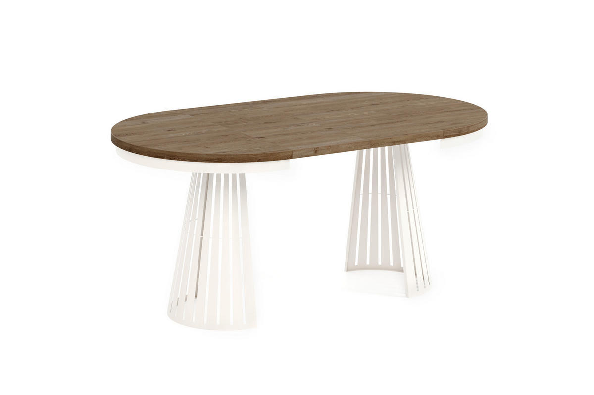 ESSTISCH Cone Bis - Kaschmir/Alteiche, Holzwerkstoff/Metall (100/100/76cm) - Meblini