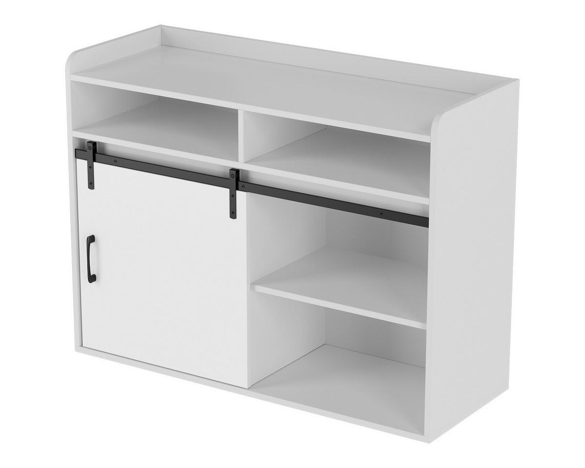 SIDEBOARD in 107/80/40cm - Weiß, Holzwerkstoff/Metall (107/80/40cm) - HOMAVO