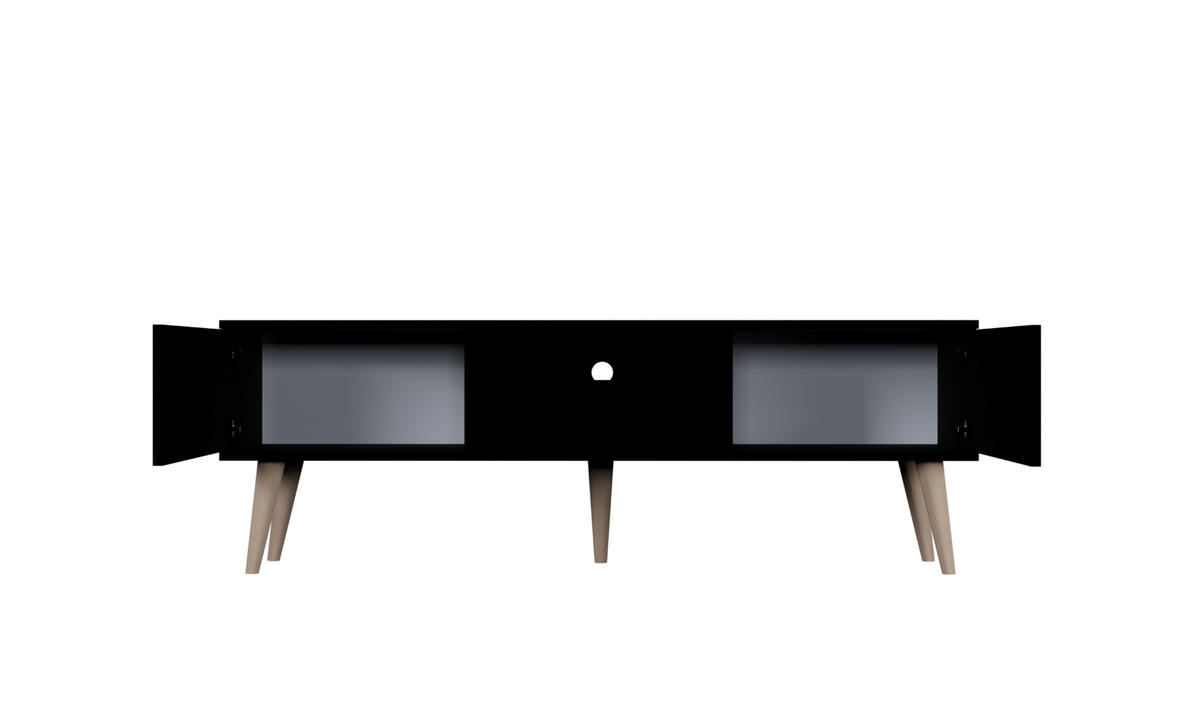 LOWBOARD Toronto II 35/55,2/160 cm - Schwarz, Holzwerkstoff (35/55/160cm) - Kocot Kids