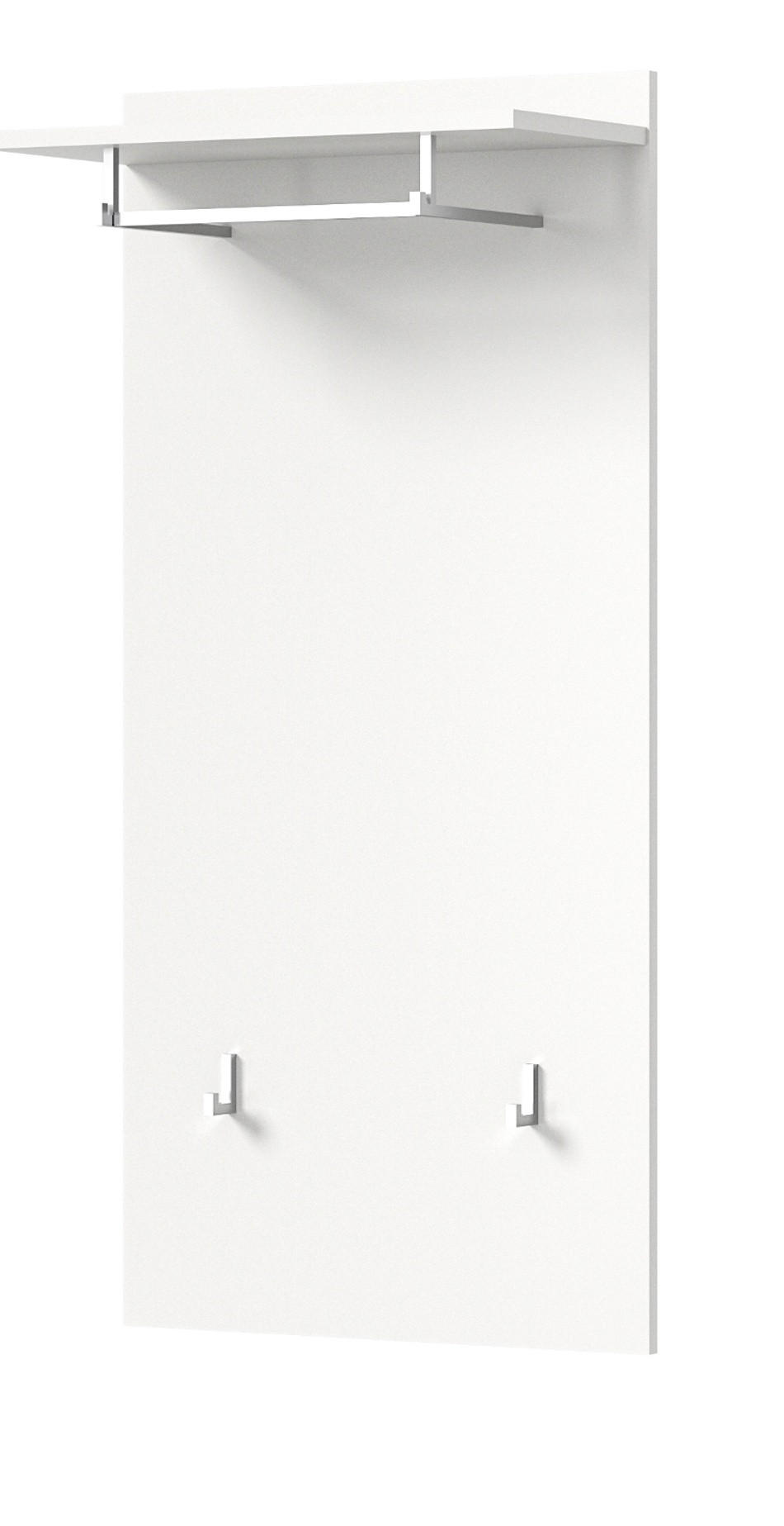 GARDEROBENPANEEL weiß 55 cm, Flurgarderobe mit Kleiderstange - Weiß, Holzwerkstoff (55/114/28cm) - Inn.Furn