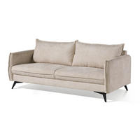 SOFA 3-Sitzer Chenille 199x100x86 beige OLIVIA - Beige, Kunststoff (199/86/100cm) - Massivmoebel24