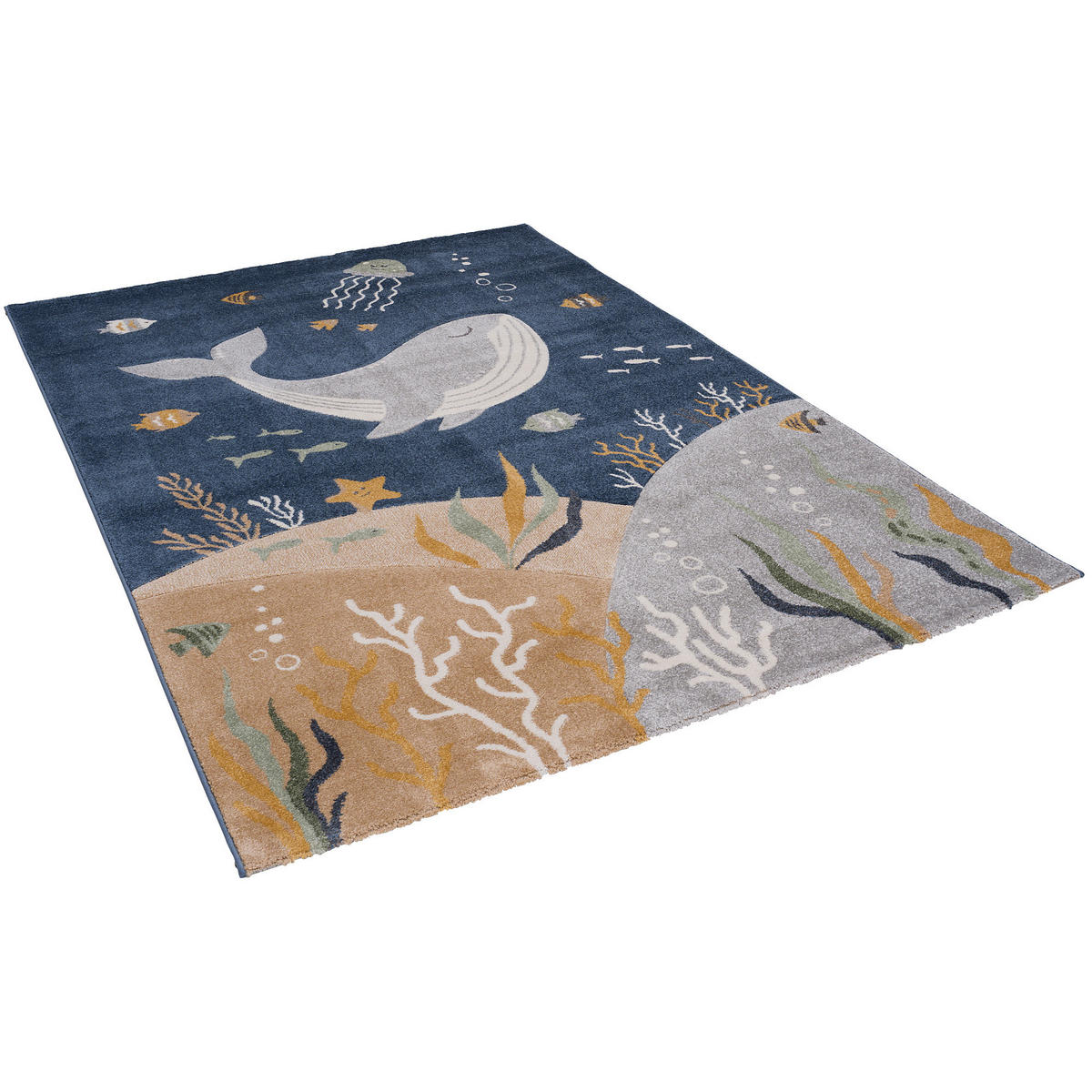 KINDER TEPPICH MAUI KIDS OZEAN - Blau, Textil (80/150cm) - Pergamon