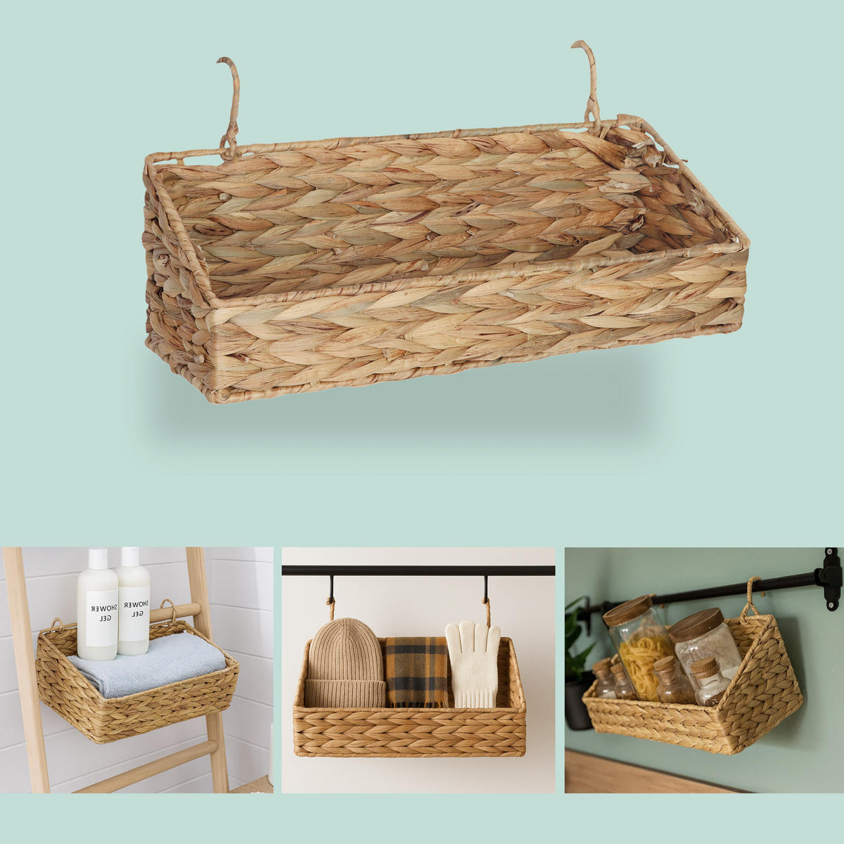 AUFBEWAHRUNGSKORB - Hellbraun, Textil/Metall (16/42/14cm) - Relaxdays