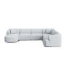 MODULARES-PANORAMASOFA rechts Campi aus strukturiertem Stoff hellgrau 7 Sitzplätze - Hellgrau, Textil (255/70/330cm) - Cosmopolitan Design