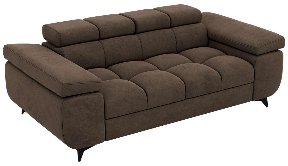 DVOJMIESTNA POHOVKA NIDELLO - Hnedá Samet - hnedá/čierna, kov/textil (194/70/97cm) - MKS