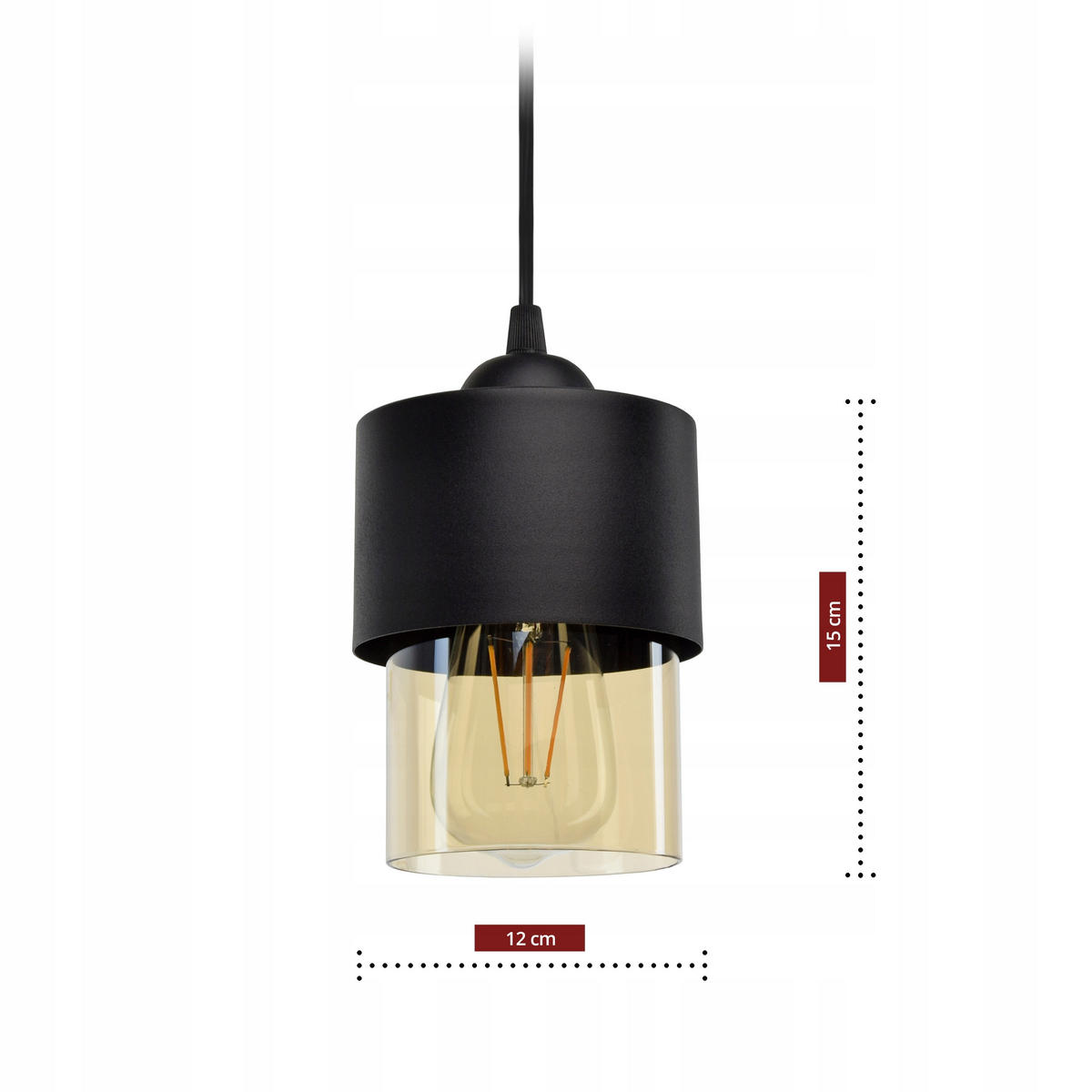 PENDELLEUCHTE Hege - Transparent/Schwarz, Glas/Metall (12/55/80cm) - kiki design