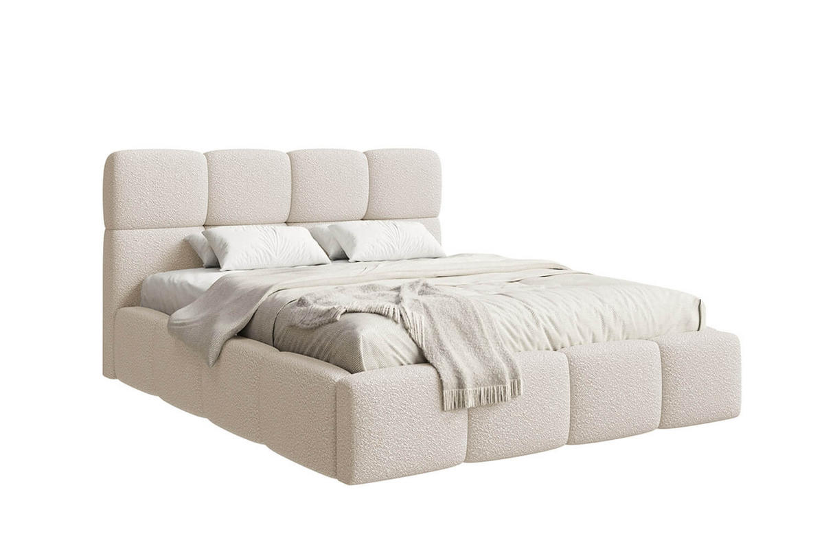 POLSTERBETT AURO mit Bettkasten, Doppelbett - 160x200 cm - Beige/Naturfarben, Holz/Textil (160/200cm) - mybed.