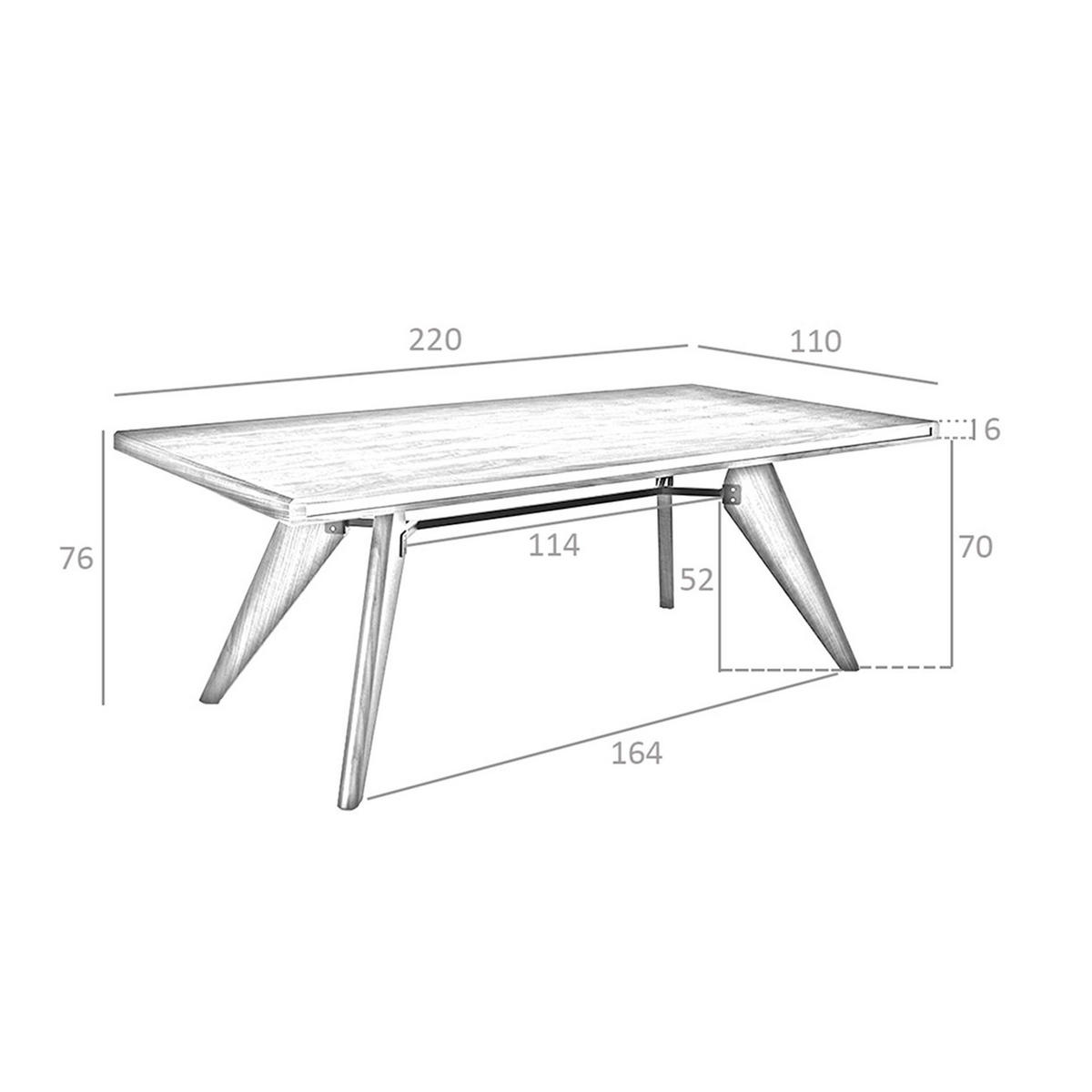 ESSTISCH Esstisch Rechteckig Walnuss aus walnussfarbenes Holz 220/110/76 cm - Transparent/Walnussfarben, Holz (110/220/76cm) - ANGEL CERDA