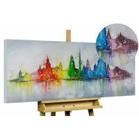 ACRYLBILD HANDGEMALT 120/60 cm - Multicolor/Grau, Holz/Textil (2/60cm) - KUNSTLOFT