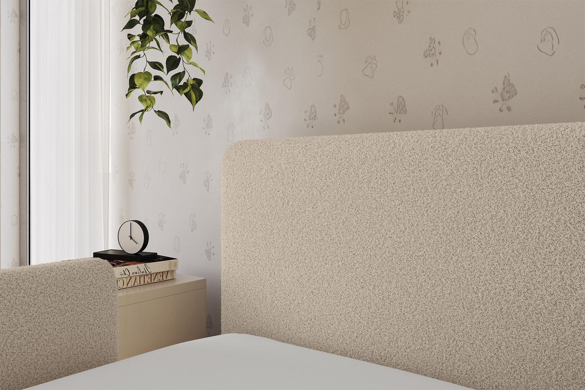 EINZELLBETT Jugendbett mit Bettkasten, Rechts - NORY 100x200 Dunkelbeige - Taupe, Holzwerkstoff/Textil (100/200cm) - ALTDECOR