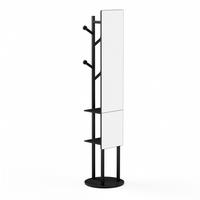 GARDEROBENSTÄNDER mit Ganzkörperspiegel 360° drehbar Holzwerkstoff Stahl Schwarz - Schwarz, Metall (40/174/40cm) - Beauniv