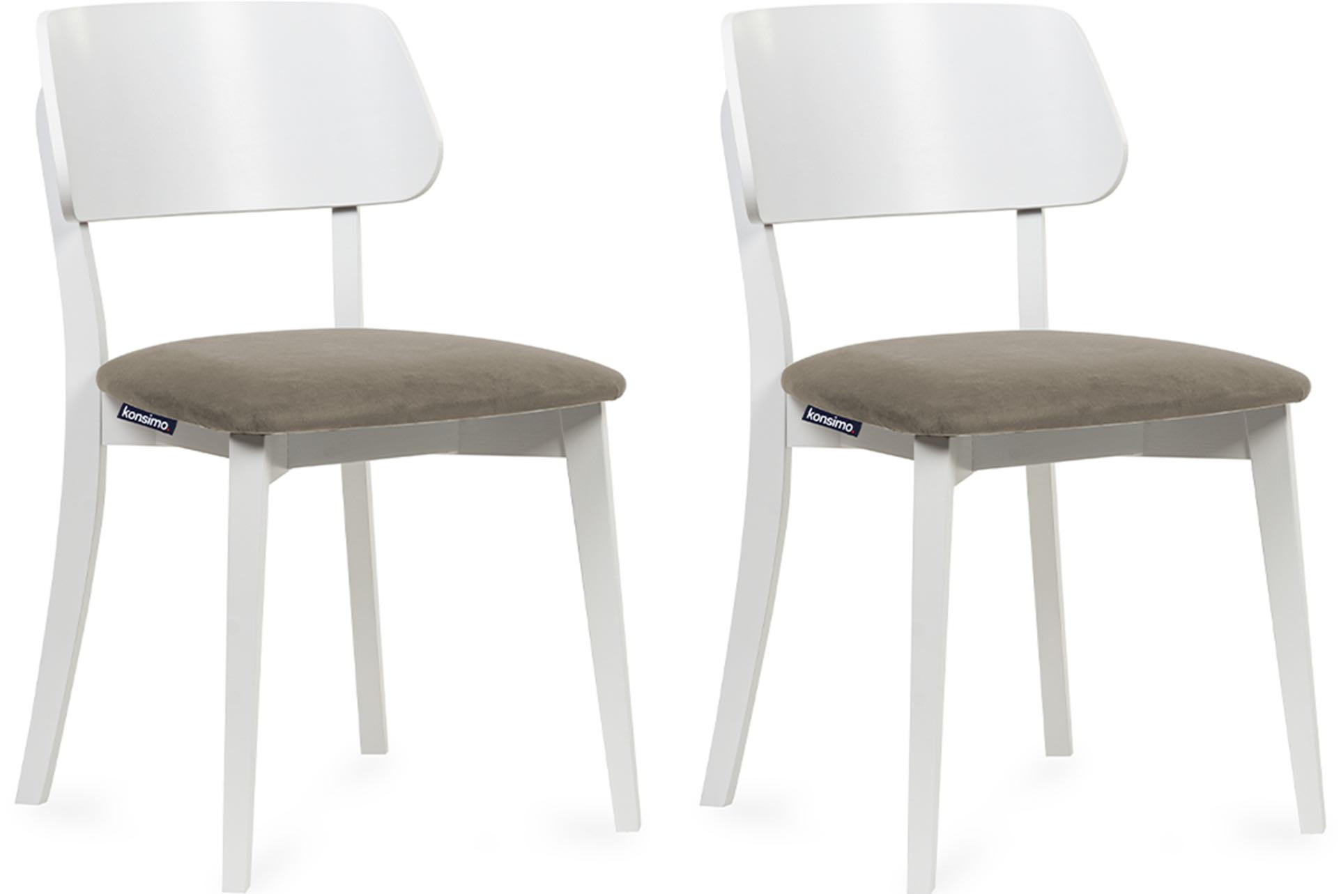 ESSZIMMERSTÜHLE VINIS (2er-Set), beige / weiß - Beige/Weiß, Holz/Buchenholz (47/81/45cm) - KONSIMO®