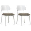 ESSZIMMERSTÜHLE VINIS (2er-Set), beige / weiß - Beige/Weiß, Holz/Buchenholz (47/81/45cm) - KONSIMO®