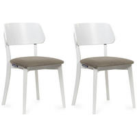 ESSZIMMERSTÜHLE VINIS (2er-Set), beige / weiß - Beige/Weiß, Holz/Buchenholz (47/81/45cm) - KONSIMO®