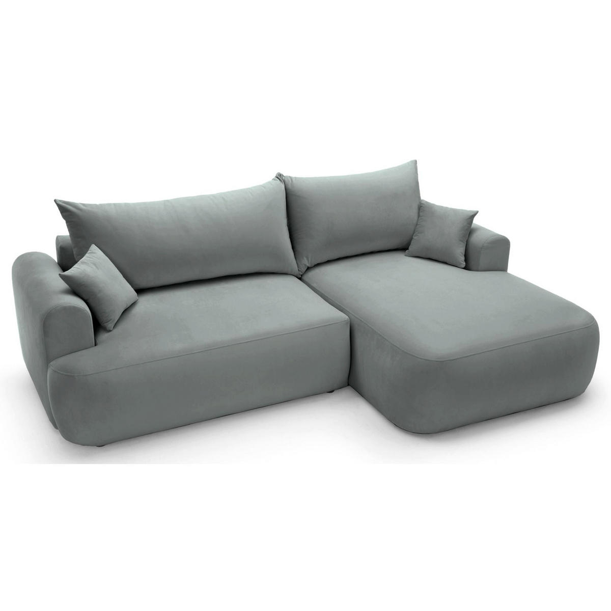 ECKSOFA Ovo Grau mit wasserabweisendem Samtbezug - Schwarz/Grau, Kunststoff/Textil (165/260cm) - Selsey