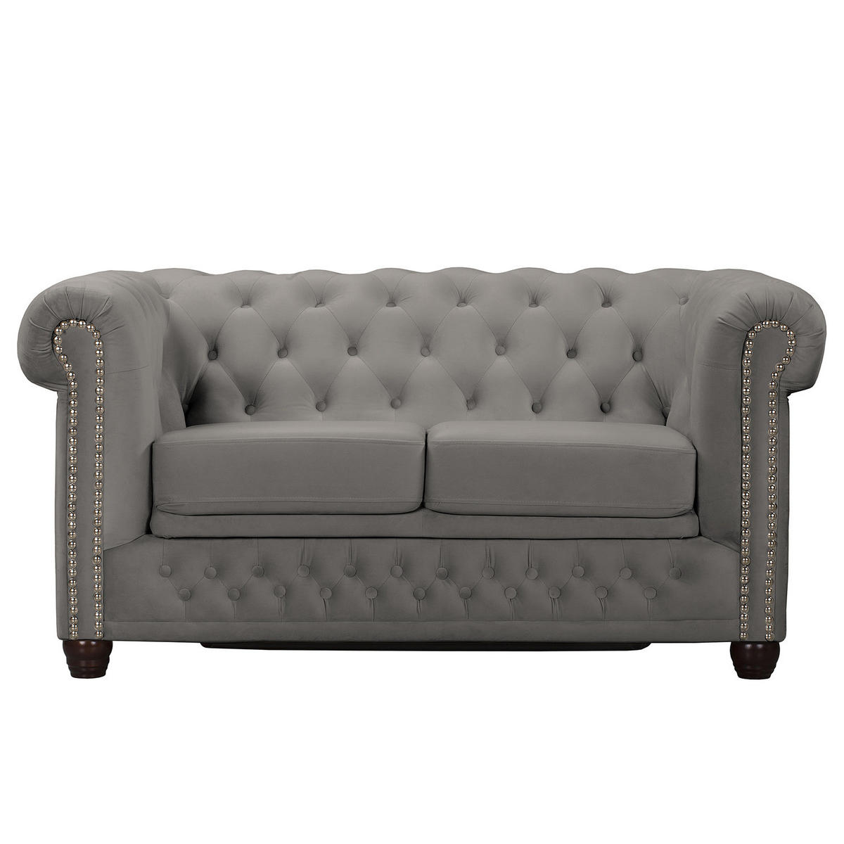 2-SITZER SOFA - Taupe/Buchefarben, Buchenholz/Textil (148/72/86cm) - home24