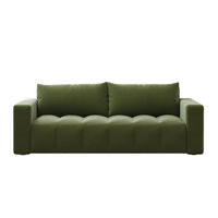 SCHLAFSOFA canterbury grün 3-sitzer stoff - Grün, Holz (249/84/112cm) - Concept Usine