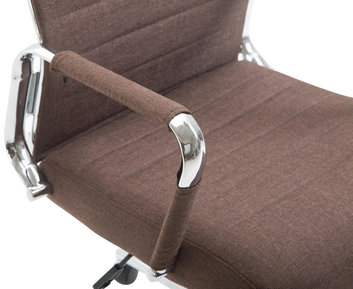 DREHSTUHL Stoff braun - Chromfarben/Braun, Textil/Metall (58/105/66cm) - CLP
