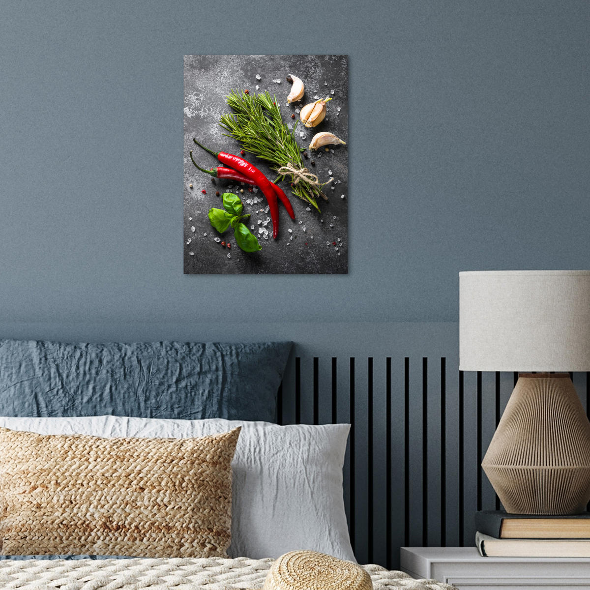 POSTER Pfeffer - Kräuter - Gewürze - Beton 30x40 cm - Dunkelgrau, Papier (30/40/0.1cm) - MuchoWow