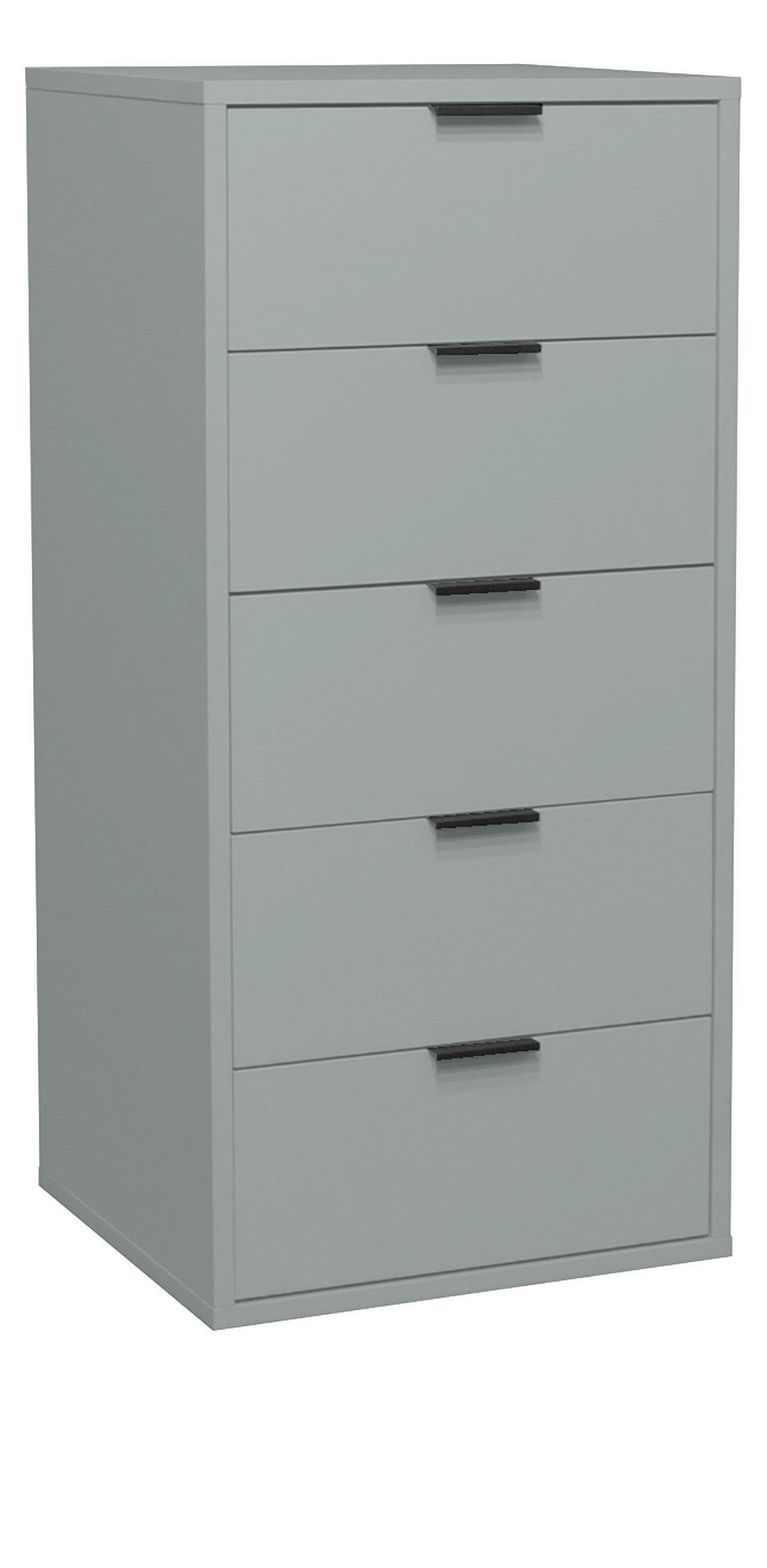 KOMMODE Erna 51x45x108 Pinie Green matt Lack - Grün, Holzwerkstoff (51/108/45cm) - 58aufmkessel