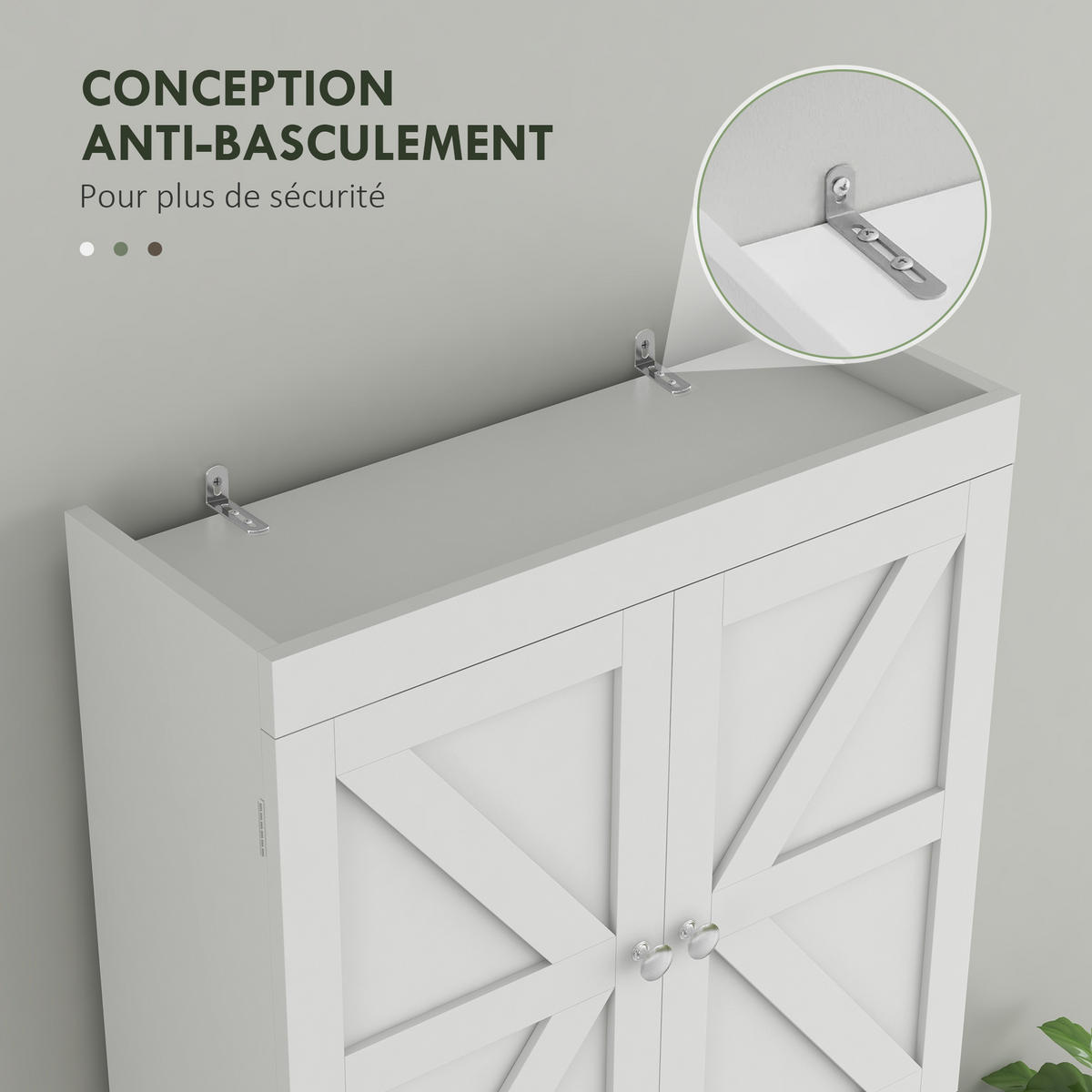 BADEZIMMERREGAL DE-15887 mit 2 Türen Weiß - Weiß, Holzwerkstoff (23/170/58.5cm) - ComfortXL