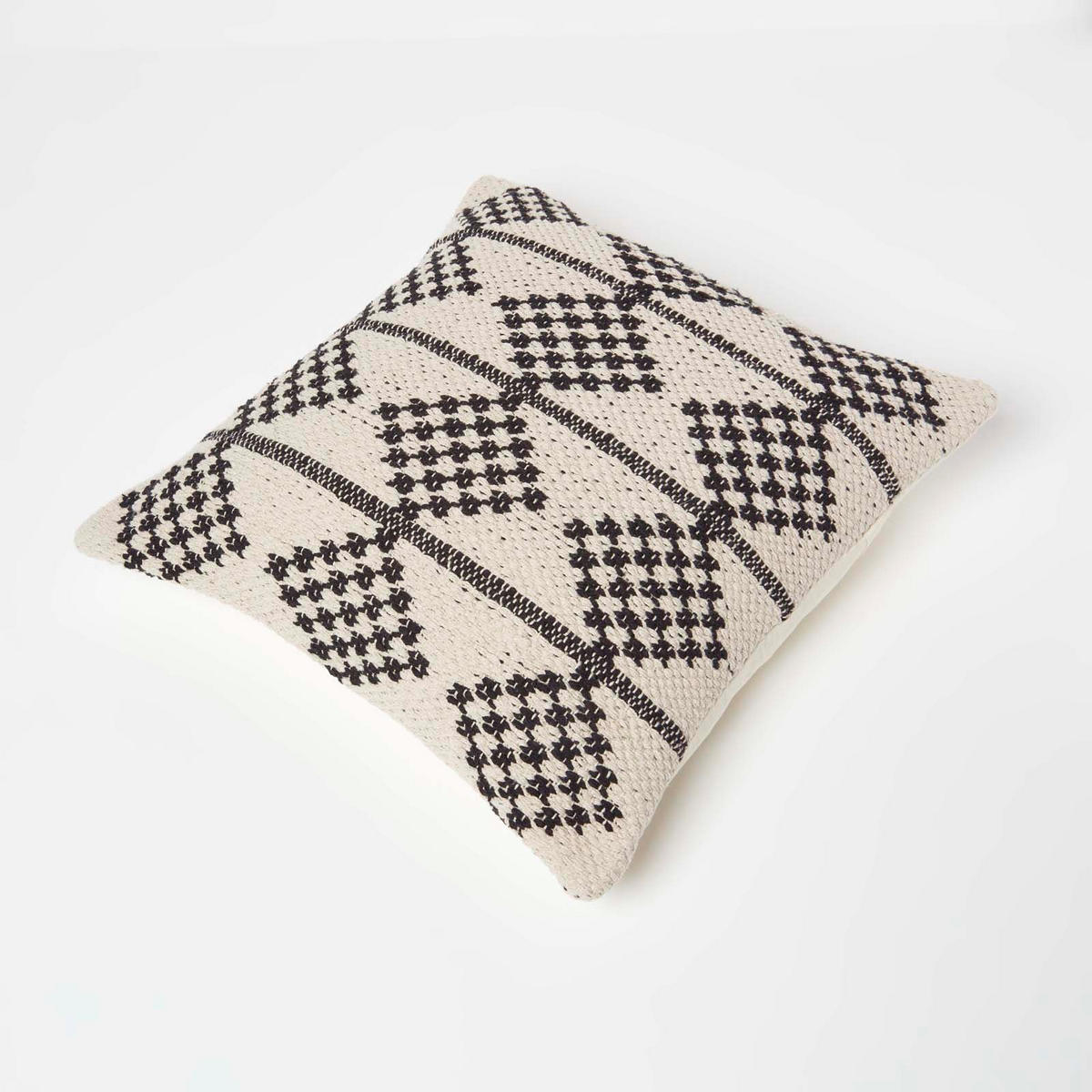 DEKOKISSEN Adana 45/45 cm geometrisch gemustert - Schwarz, Textil (45/45cm) - Homescapes