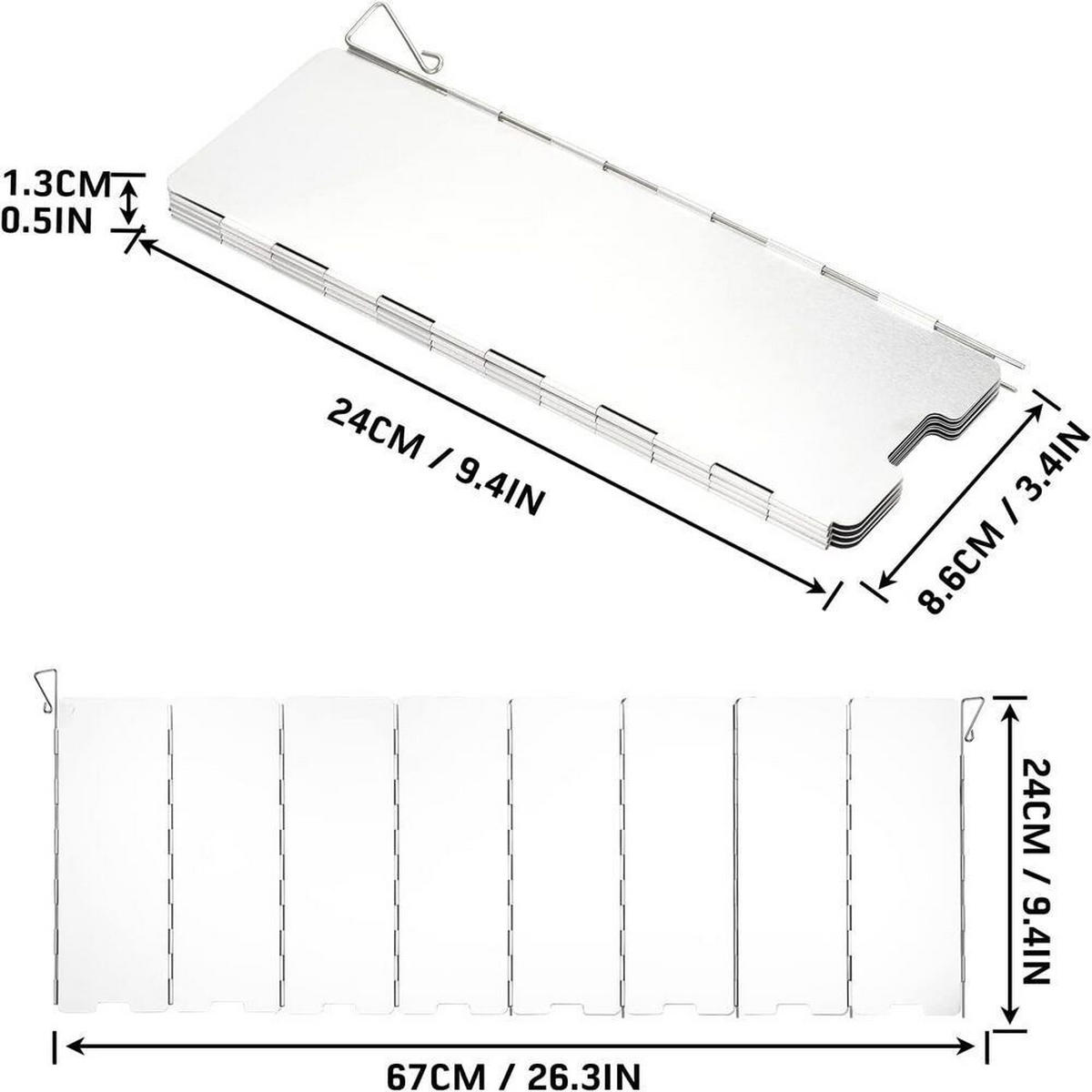 WINDSCHUTZ, Silber , 67 × 24 cm, Aluminiumlegierung - Silberfarben, Metall (24/1/67cm) - Authentics