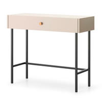 KONSOLENTISCH Dalia mit 1 Schublade und Metallbeinen, Kaschmir - Kaschmir/Schwarz, Holzwerkstoff/Metall (39/93/79cm) - Beautysofa