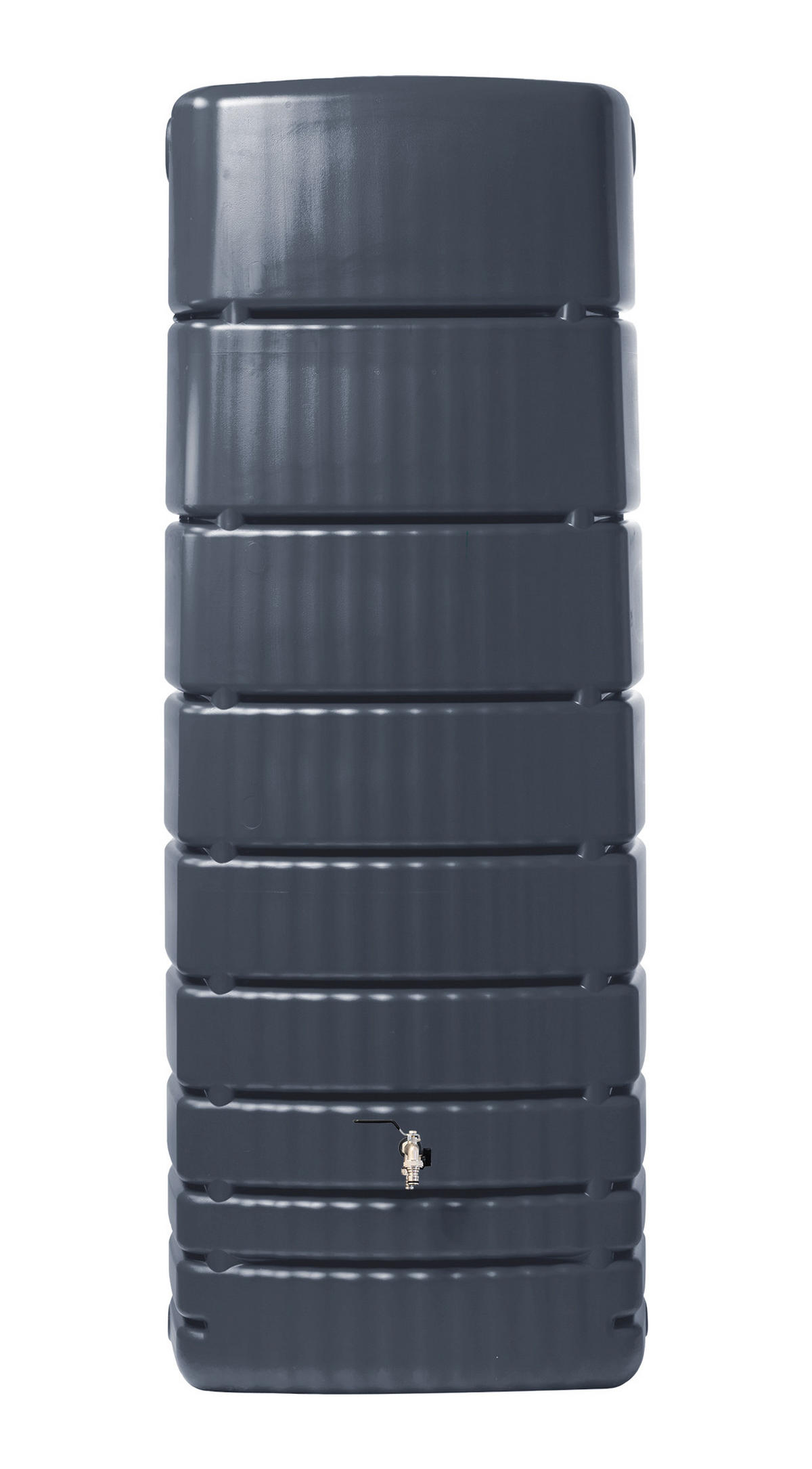 REGENTONNE Wandtank Komplett-Set 650 L, graphite grey inkl. Chrom-Doppelauslaufhahn und Fallrohranschluss - Grau, Kunststoff (79/210/52cm) - 4rain