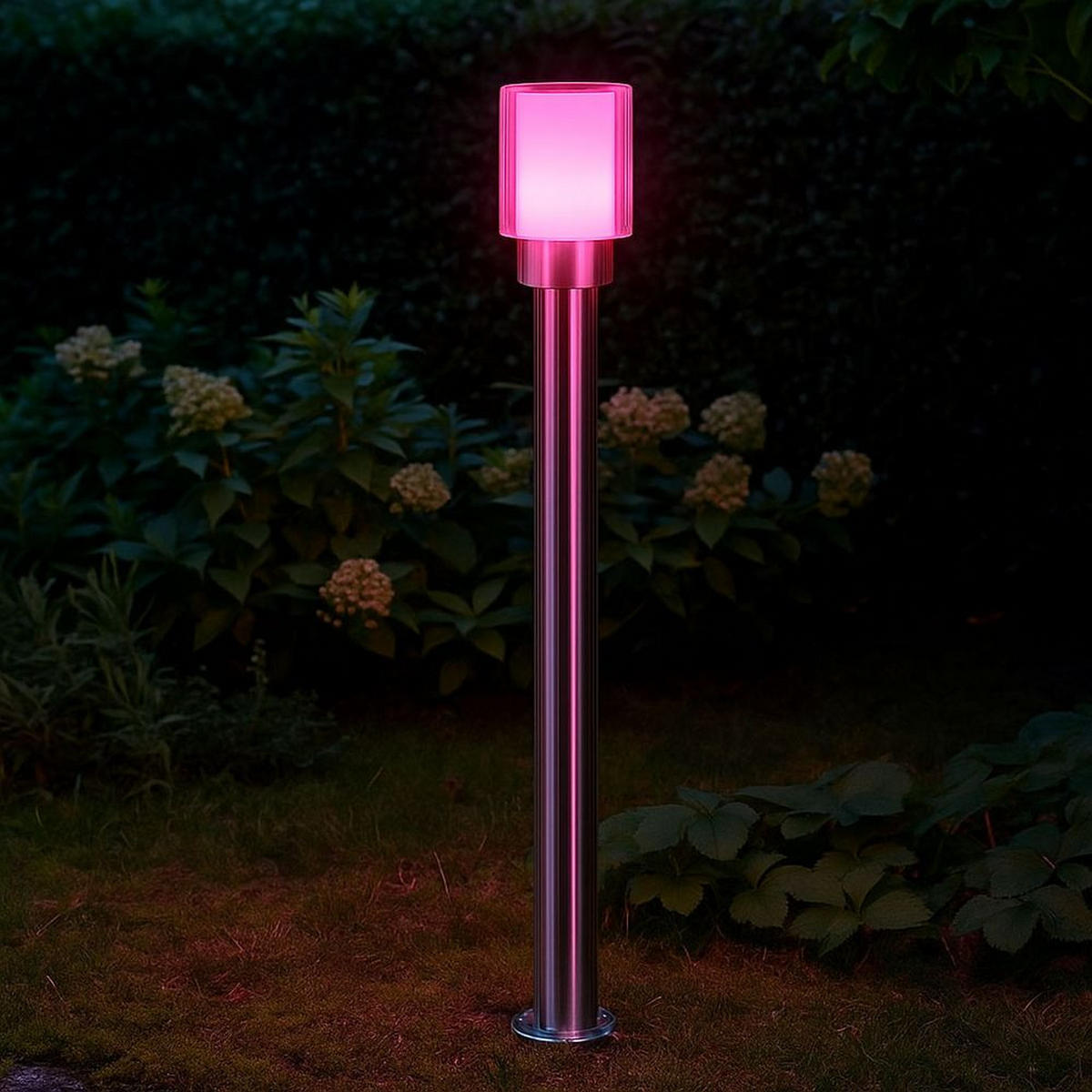 LED STEHLEUCHTE PITA Edelstahl Silber - Silberfarben, Metall (12/12/80cm)