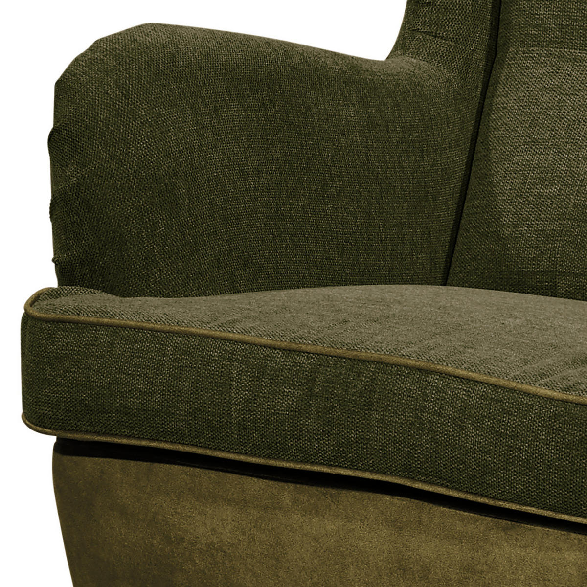 SESSEL - Schwarz/Olivgrün, Holzwerkstoff/Buchenholz (78/102/98cm) - home24