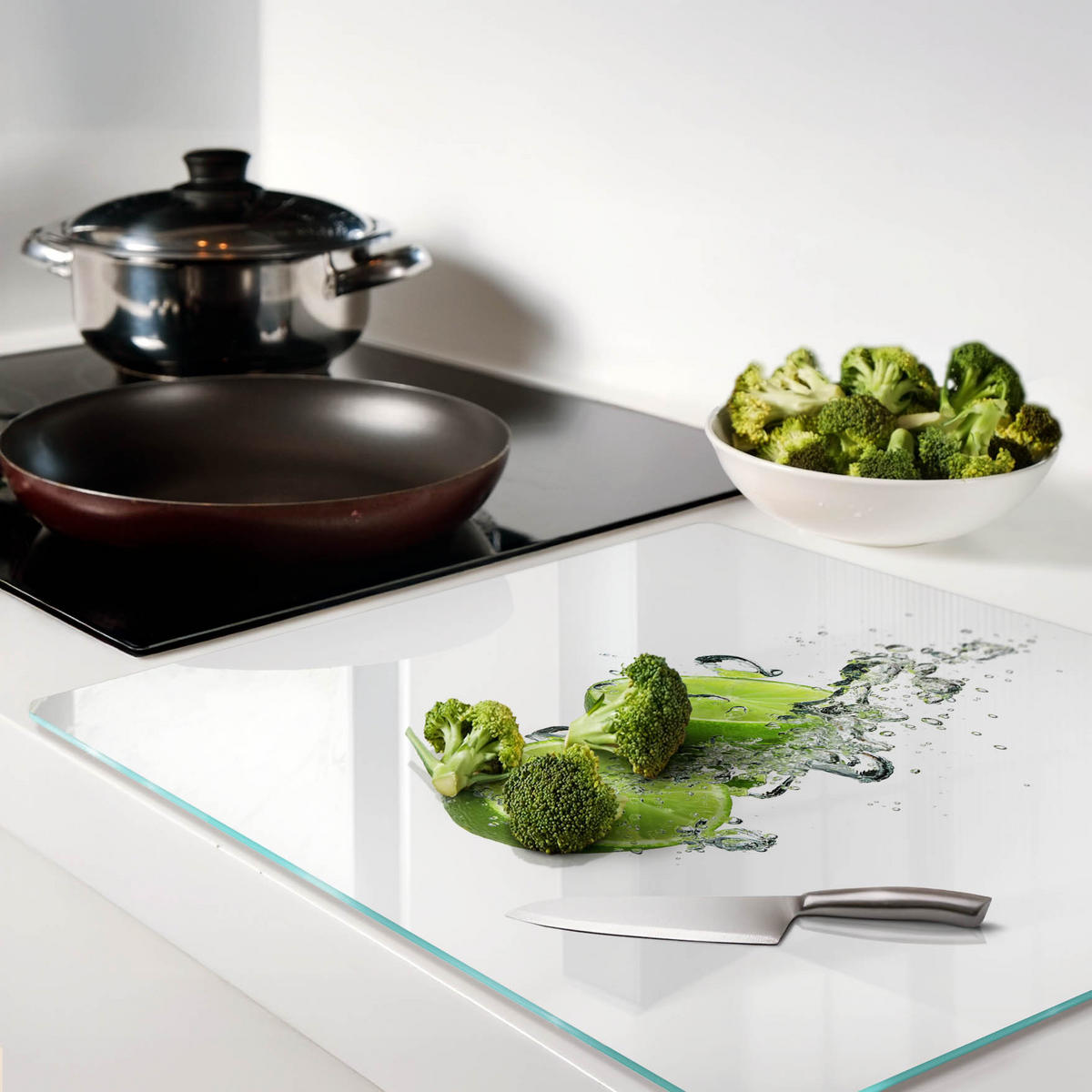 GLASPLATTE 60x52 cm Kalk unter Wasser - Grün, Glas (60/0.4/52cm) - TULUP