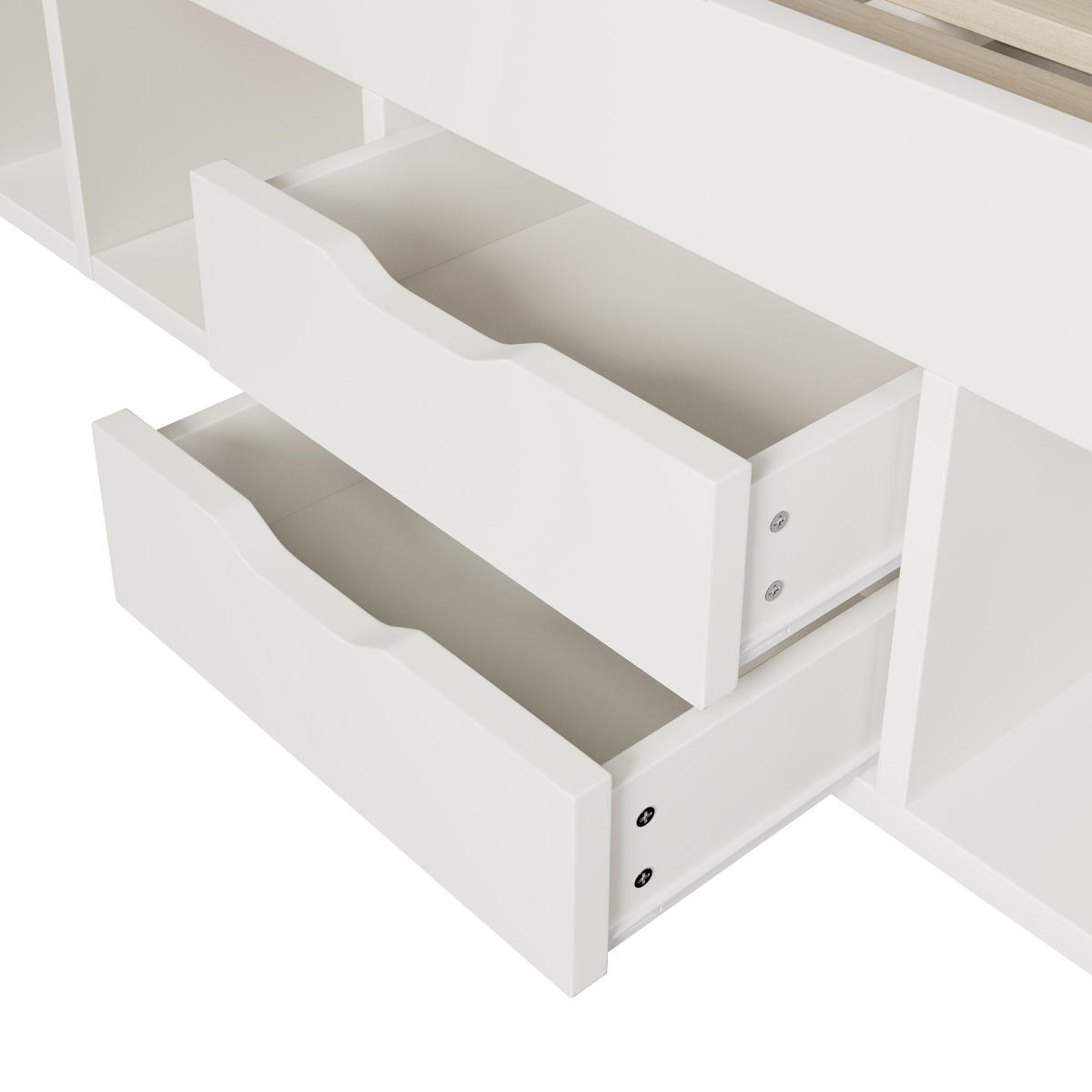 POLSTERBETT 140x200 cm in Weiß mit LED-Beleuchtung & USB-C - Weiß, Holzwerkstoff (140/200cm) - Modfu