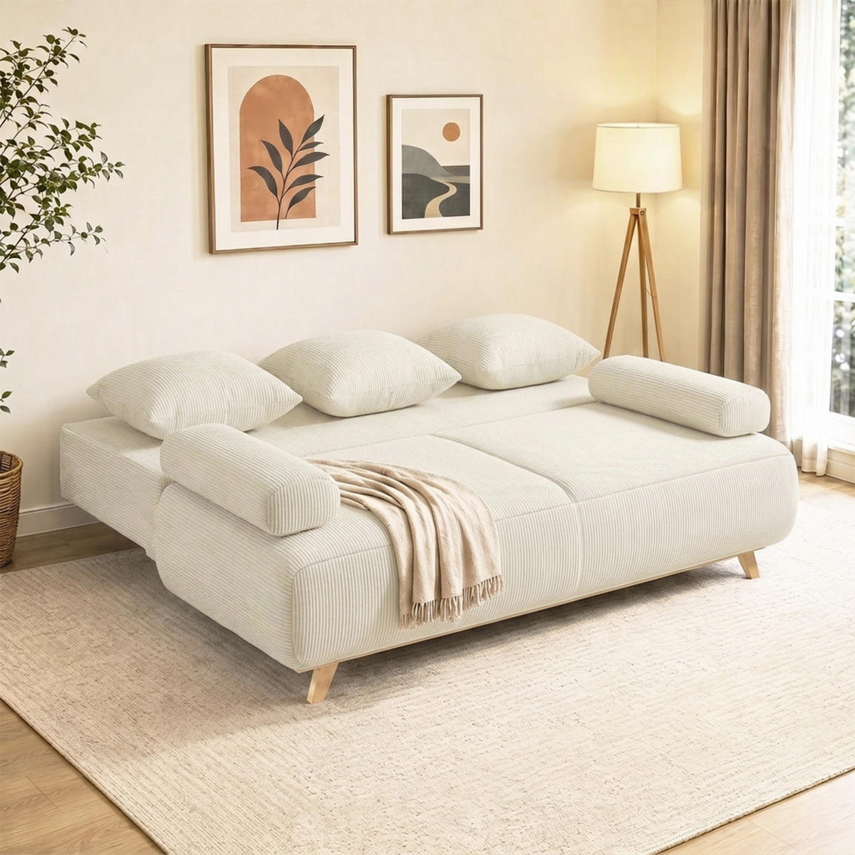 SCHLAFSOFA Beige 188.0/100.0/84.0cm - Beige, Textil (100/84/188cm)