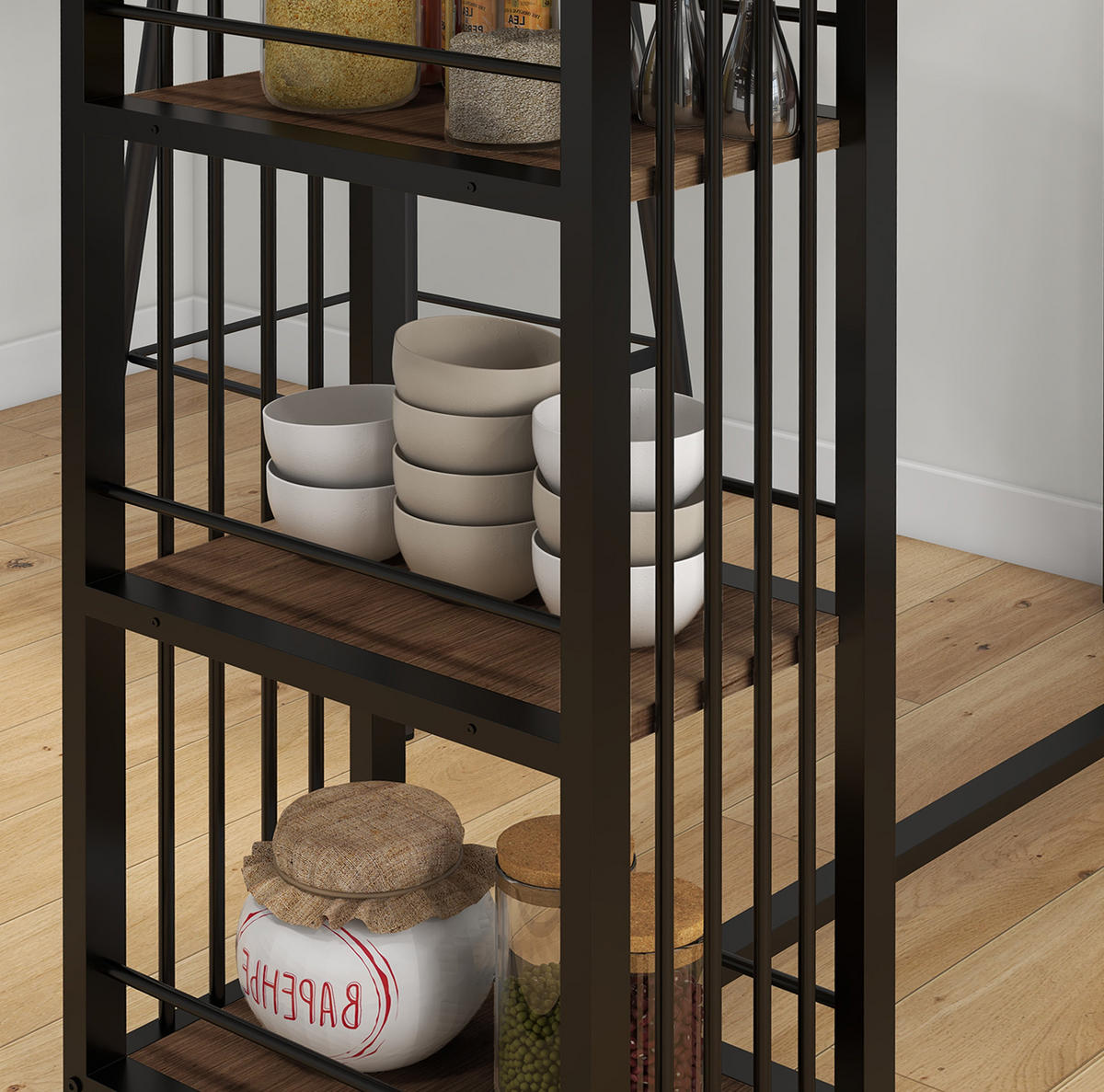 BARTISCH mit 3 Ablageflächen 120 x 40 x 105 cm Braun - Braun, Metall (40/105/120cm) - Beauniv