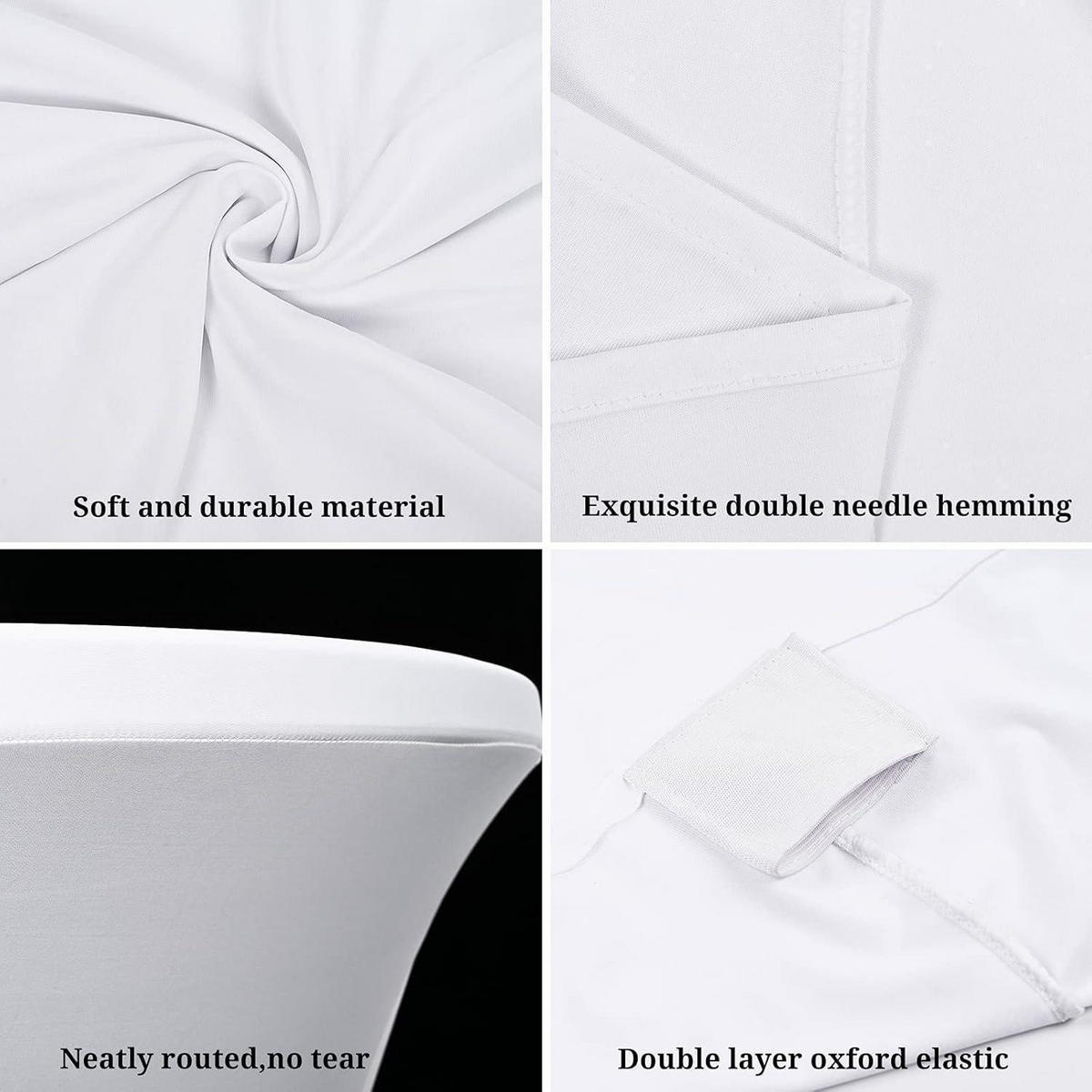 STEHTISCH Husse 8er-Set Stretch Weiß 70 cm - Weiß, Textil (70/110cm)
